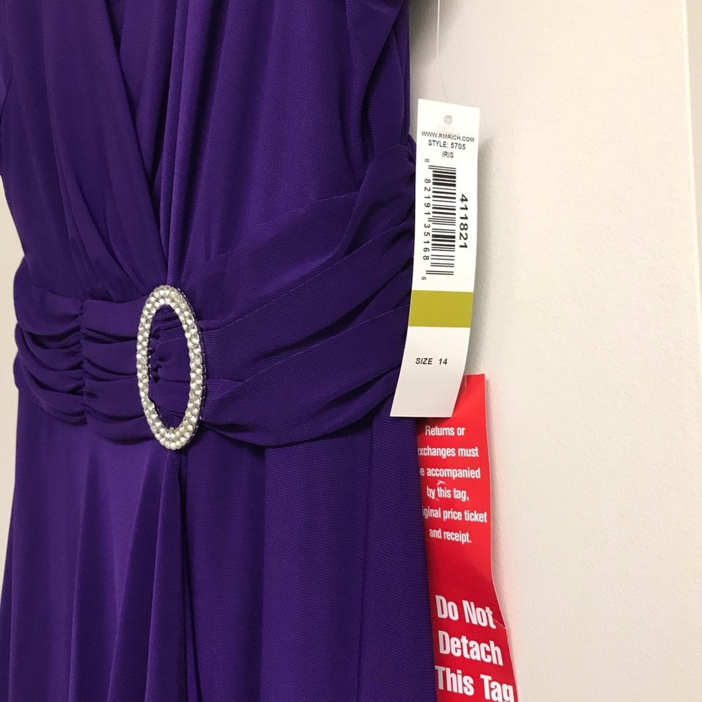 New With Tags R&M Richards Purple Dress Size 14 - Picture 3 of 5